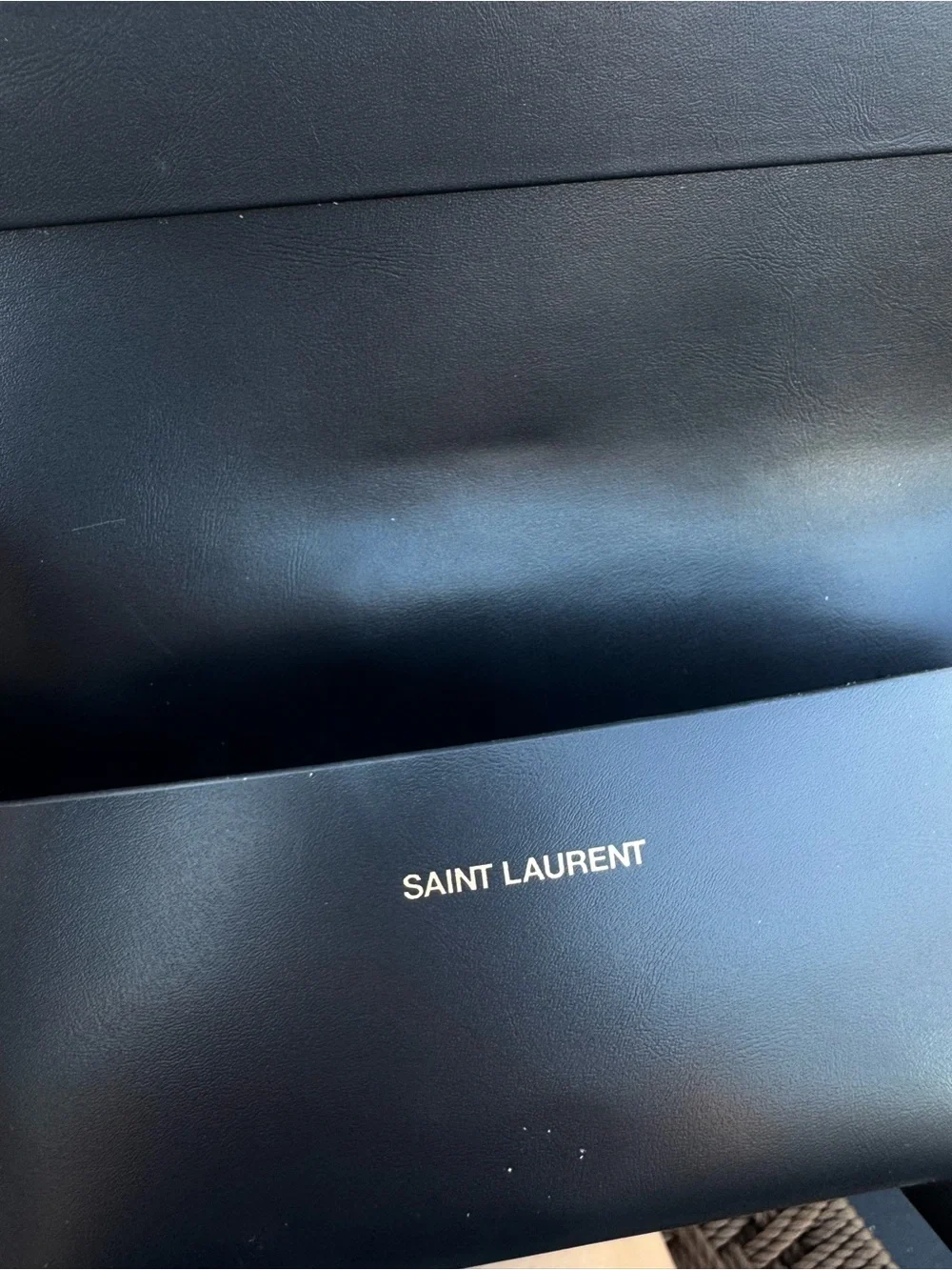 Saint Laurent Oversized Black Square Sunglasses with Gold YSL Accent